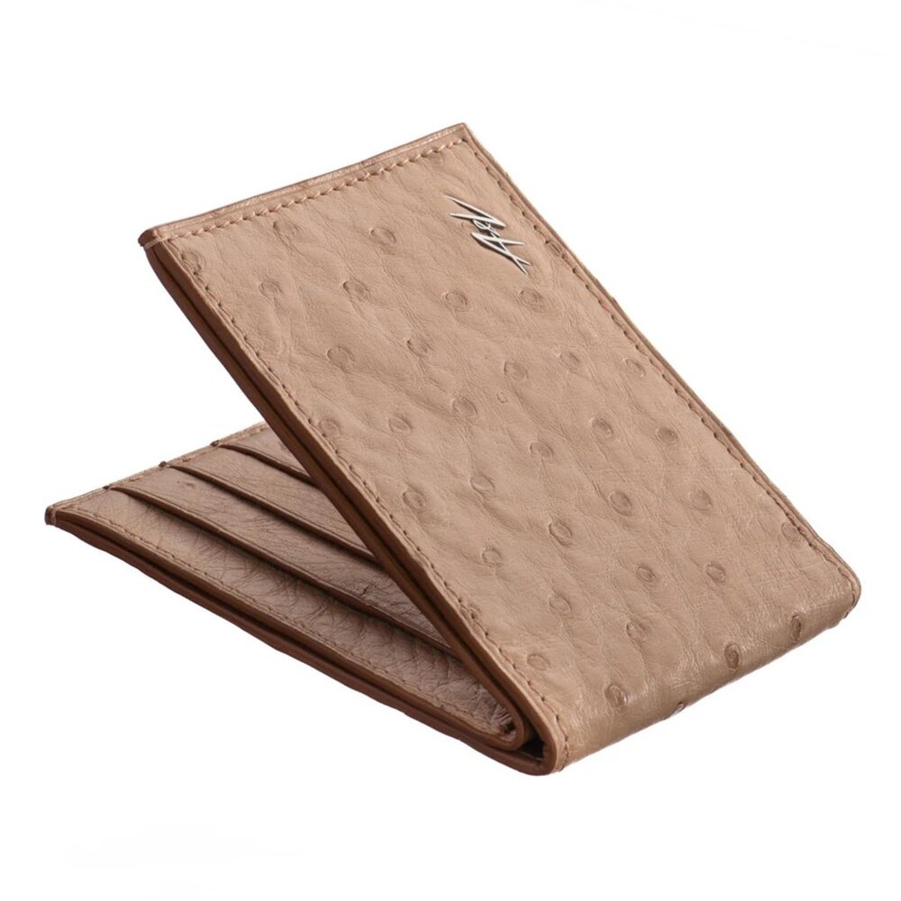 Exotic Ostrich Leather Wallet – Timeless Style Wheat Field